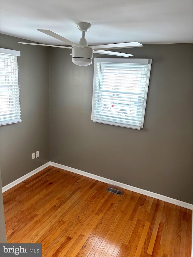 451 Ridge Pike, Lafayette Hill, PA 19444 - spare room with ceiling fan, plenty of natural light, baseboards, and light wood-style floors