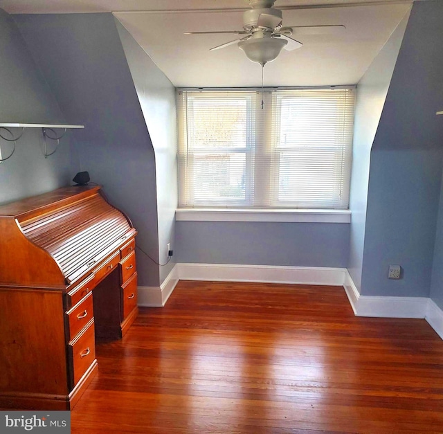 451 Ridge Pike, Lafayette Hill, PA 19444 - additional living space featuring dark wood-style floors, ceiling fan, and baseboards