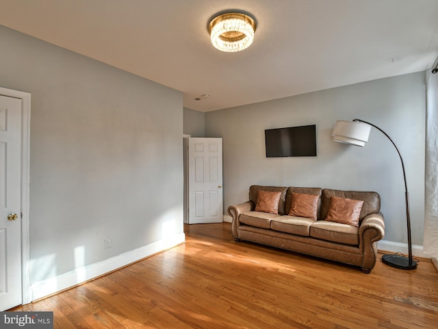 living room featuring light hardwood / wood-style floors