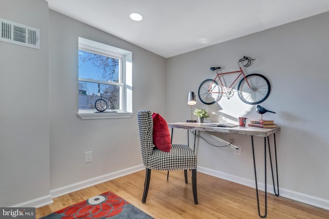 office featuring light hardwood / wood-style floors