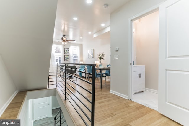 hall featuring light hardwood / wood-style floors