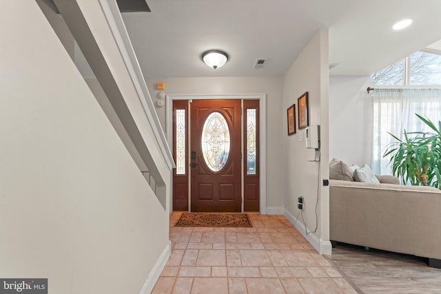 foyer with a wealth of natural light