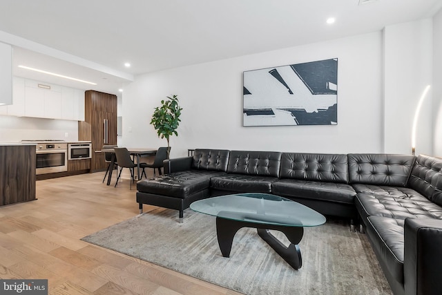 living room featuring light hardwood / wood-style floors