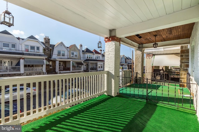 balcony featuring a porch