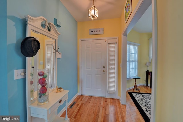 foyer featuring light hardwood / wood-style flooring