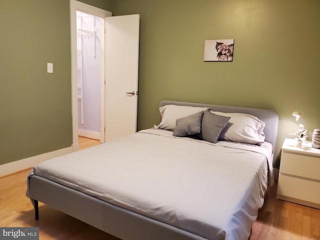 bedroom featuring light hardwood / wood-style flooring