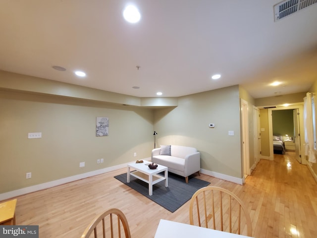 living room featuring wood-type flooring