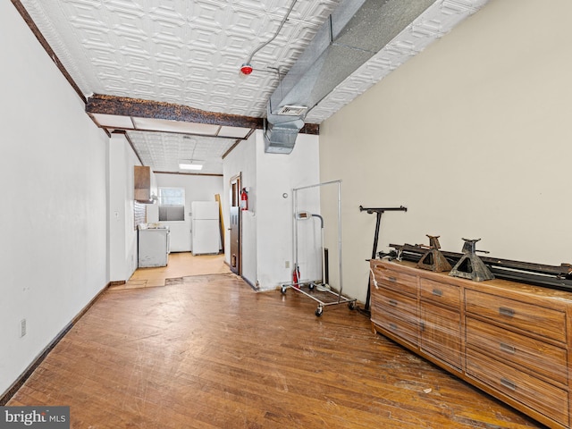 interior space with white refrigerator