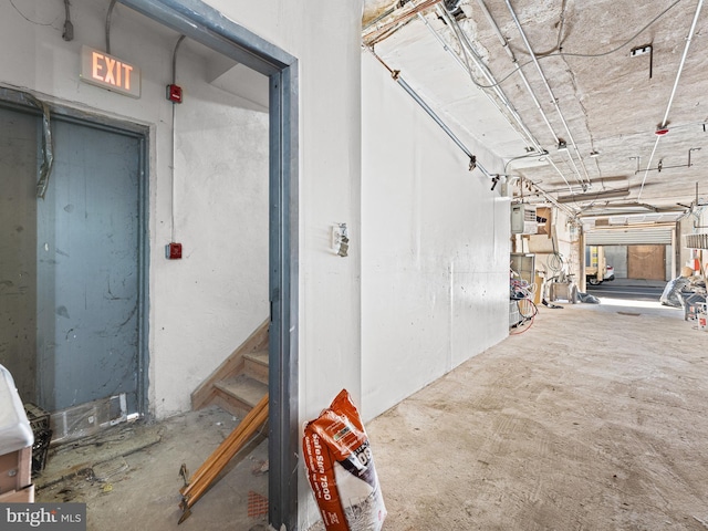 interior space with concrete floors