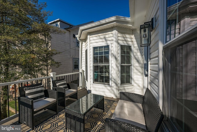 deck with an outdoor living space