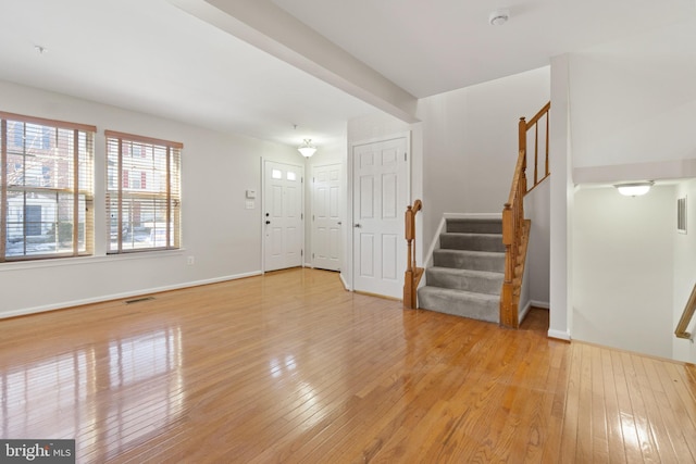 foyer entrance featuring light hardwood / wood-style floors