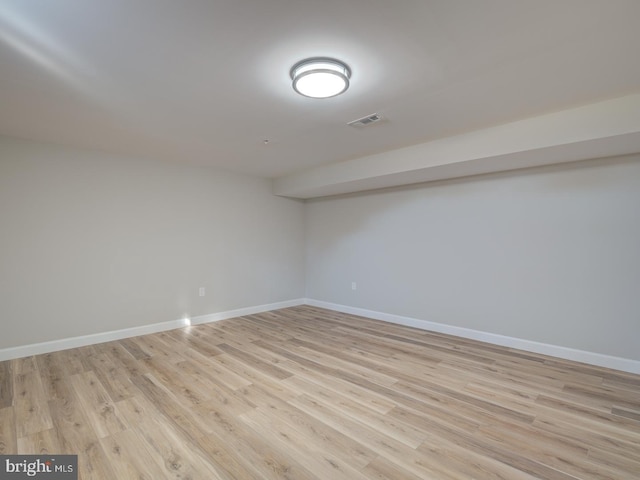 empty room featuring light hardwood / wood-style floors