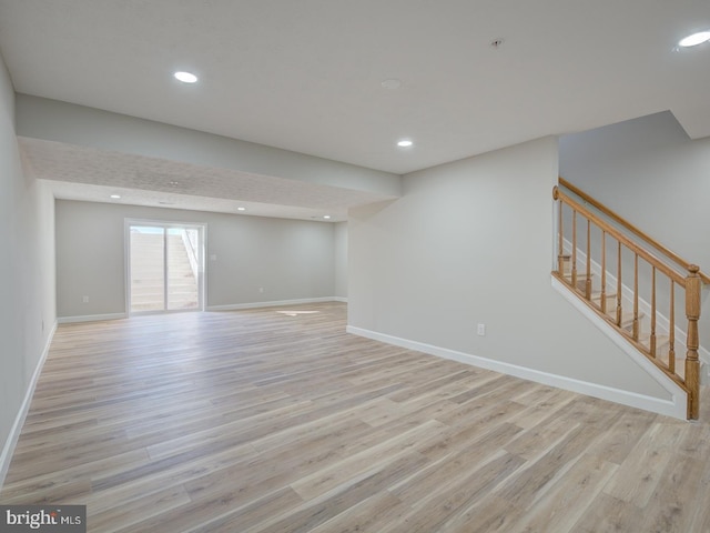 unfurnished living room featuring light hardwood / wood-style floors