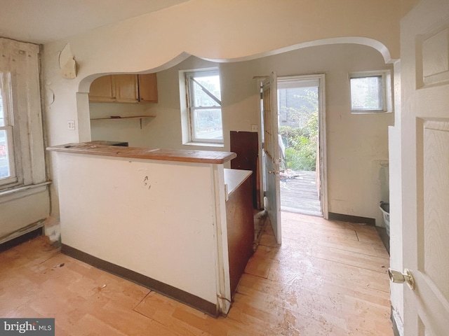 kitchen with light wood-type flooring