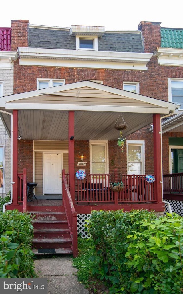 exterior space with covered porch