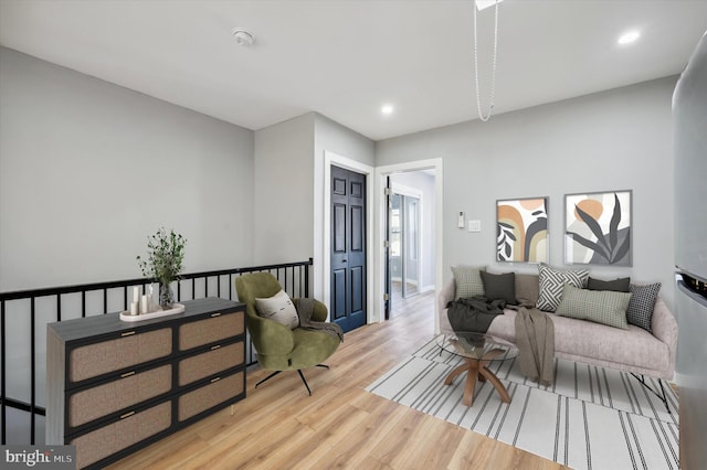 living room with wood-type flooring