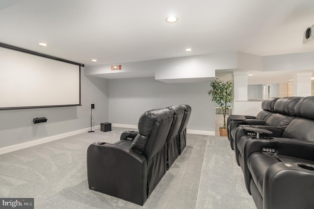 view of carpeted cinema room