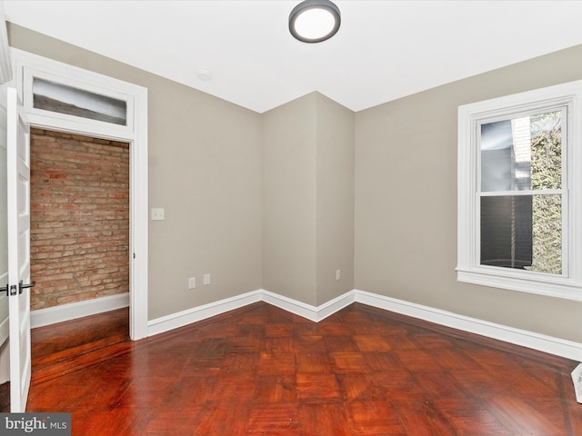 empty room with parquet floors