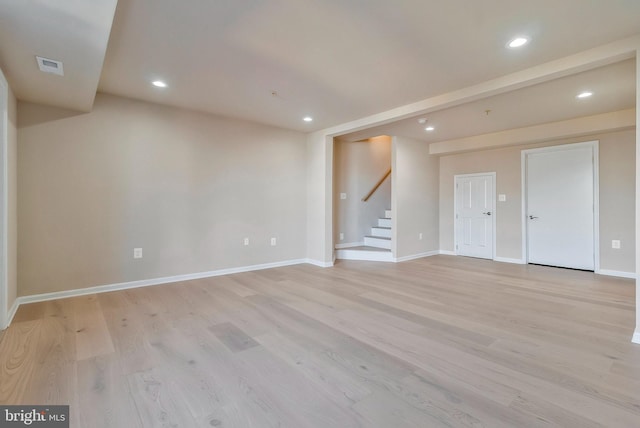 interior space featuring light hardwood / wood-style floors