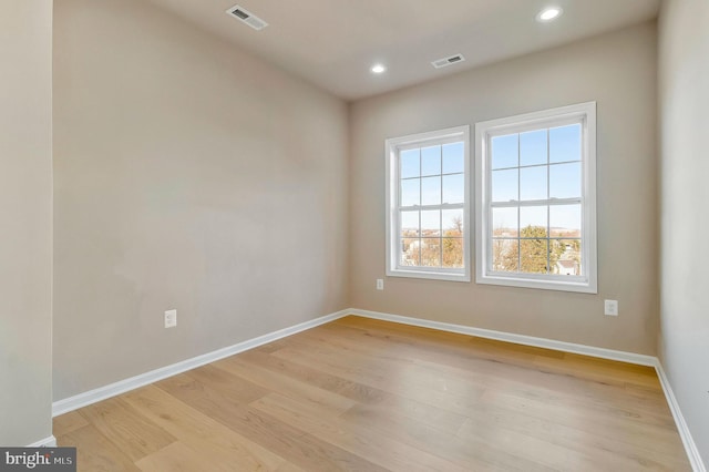 empty room featuring light wood-type flooring