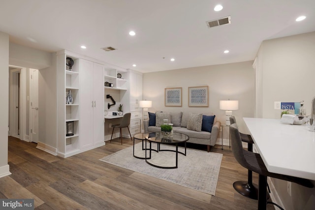 living room featuring hardwood / wood-style floors