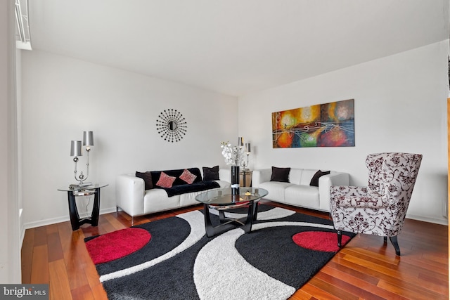 living room featuring wood-type flooring