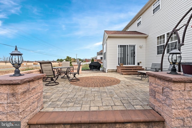 view of patio with area for grilling