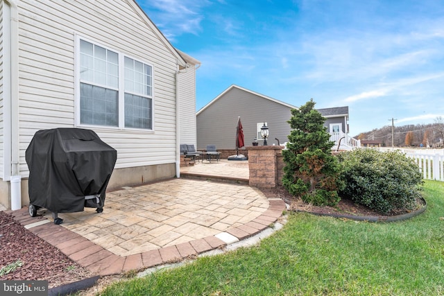 view of patio / terrace with area for grilling