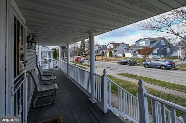 wooden terrace with covered porch