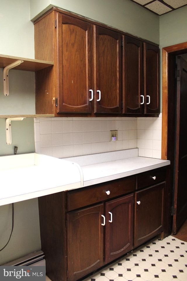 kitchen with tasteful backsplash