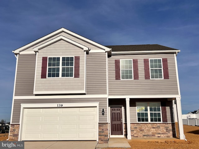 view of front of house featuring a garage