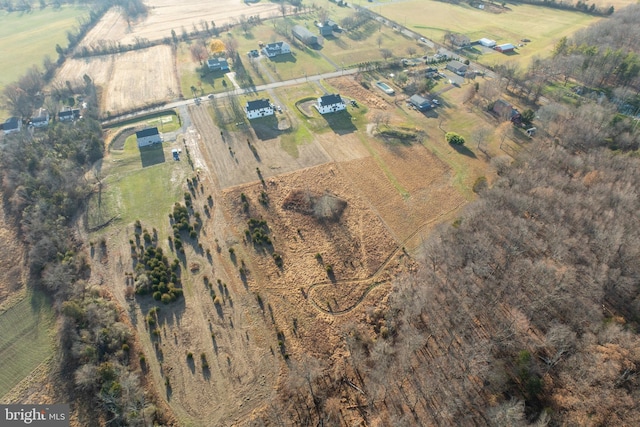 aerial view featuring a rural view