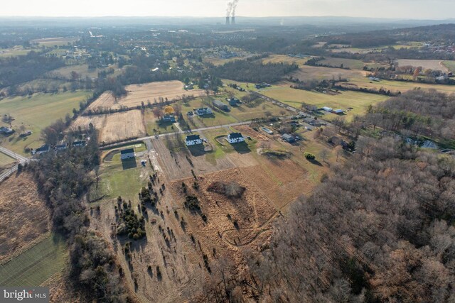 drone / aerial view with a rural view