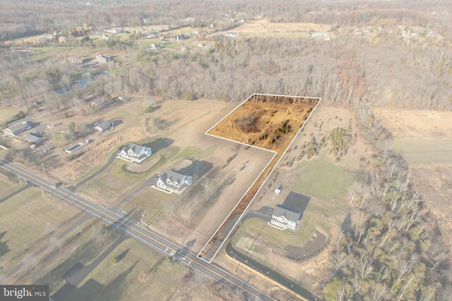 bird's eye view featuring a rural view