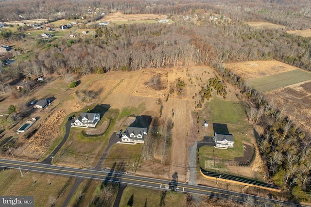 bird's eye view with a rural view