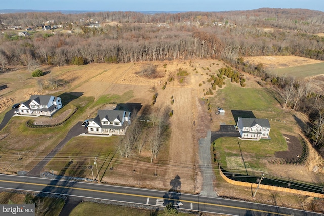 bird's eye view with a rural view