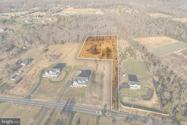 aerial view with a rural view