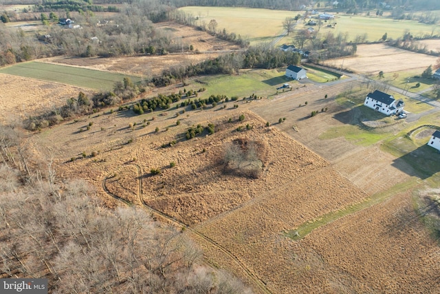 aerial view with a rural view