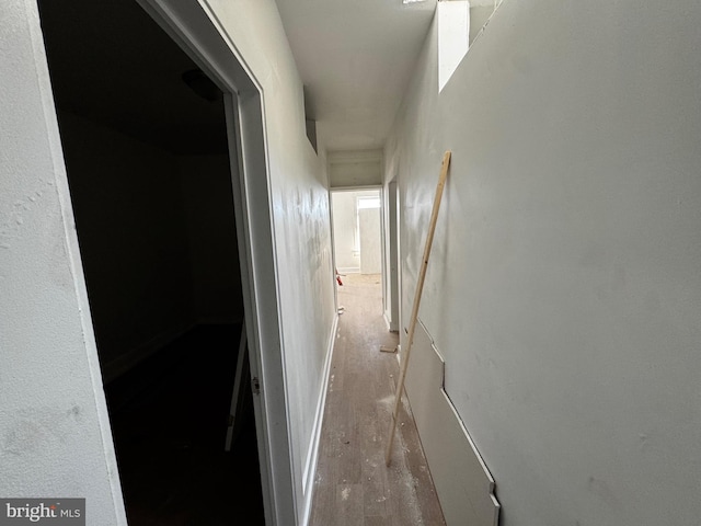 hallway featuring light wood-type flooring