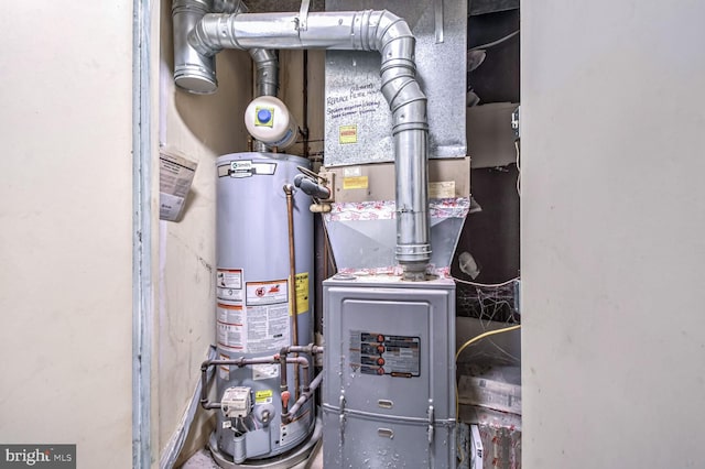 utilities featuring gas water heater and heating unit