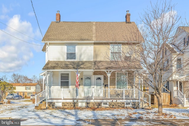 view of front of home with a porch