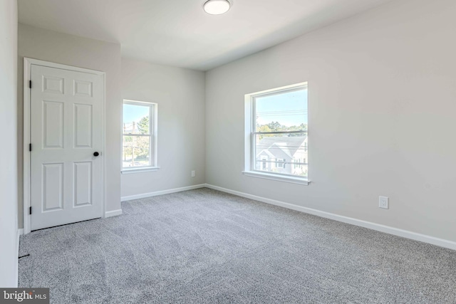 unfurnished room featuring light colored carpet and a wealth of natural light