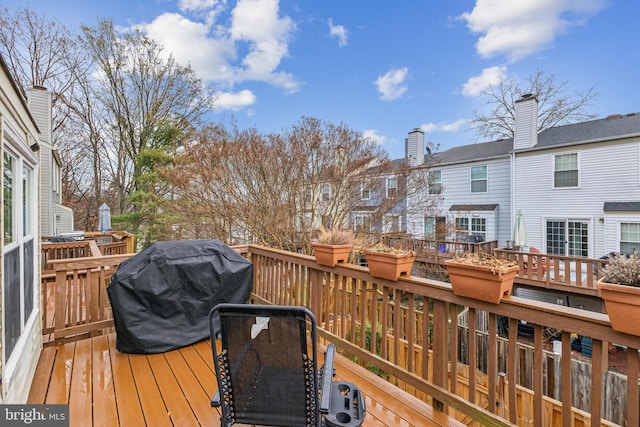 deck with area for grilling