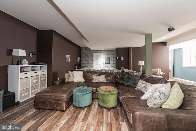 living room featuring hardwood / wood-style flooring