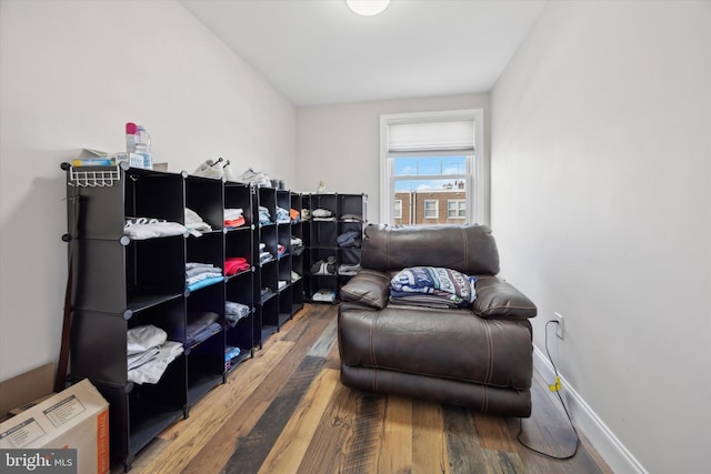 sitting room featuring hardwood / wood-style floors