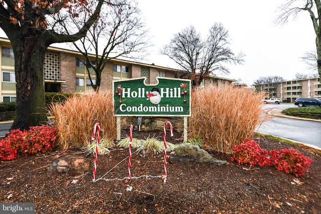 view of community sign