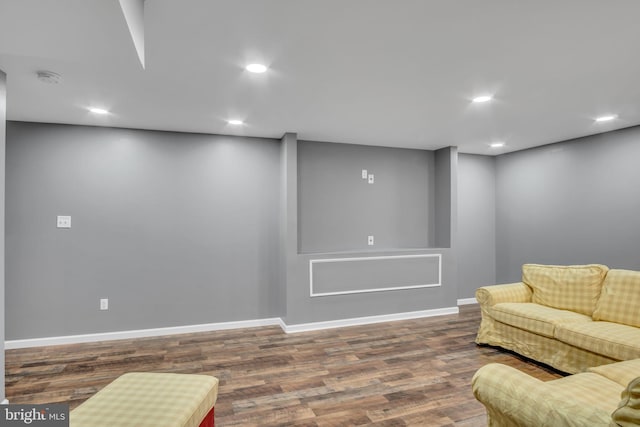 sitting room featuring hardwood / wood-style flooring