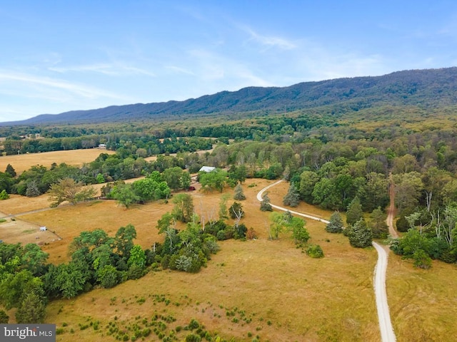 bird's eye view featuring a mountain view