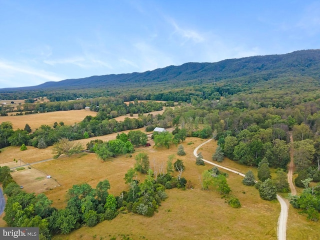 aerial view featuring a mountain view