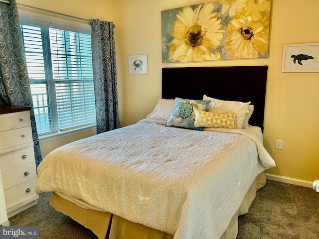 carpeted bedroom with multiple windows